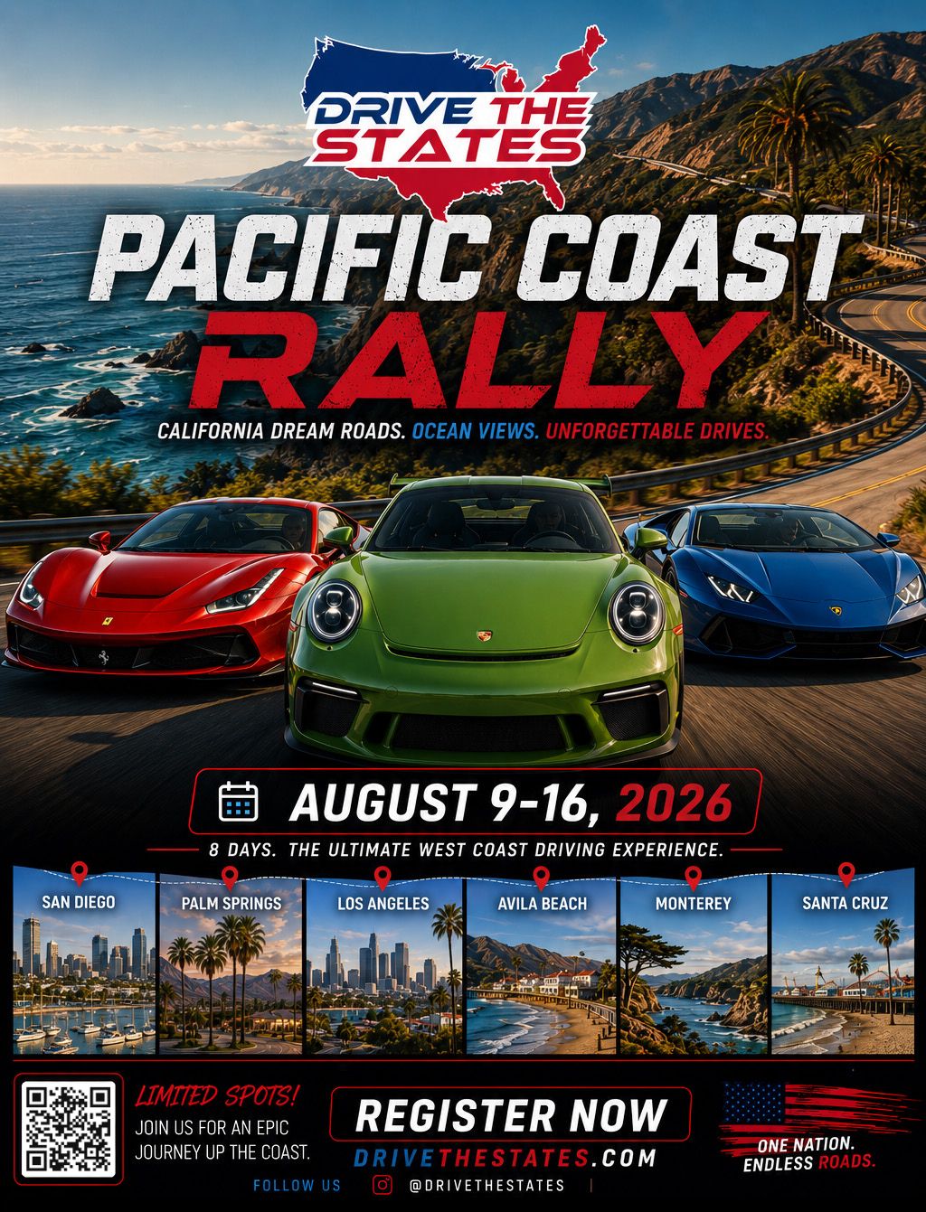 Drive The States 2026 - Pacific Coast Rally - August 9-16, 2026