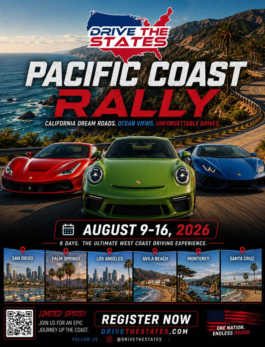 Drive The States 2026 - Pacific Coast Rally - August 9-16, 2026